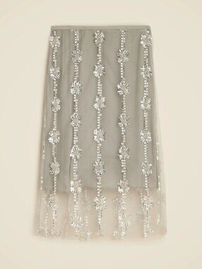J Crew Collection Sheer Layered Sequin Skirt